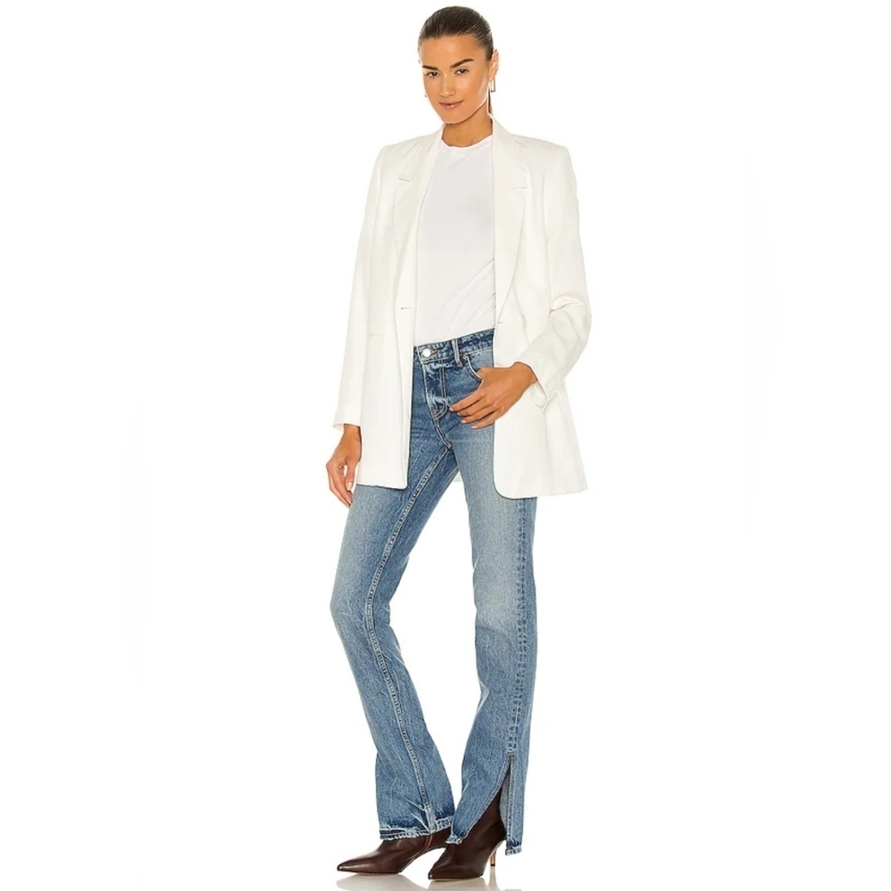 GRLFRND The Hailey Low Rise Slim Boot With Slit Melrose 100% Cotton Size 28